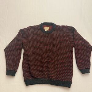L.L. Bean Vintage Norwegian Wool Birds Eye Fisherman Sweater Size XL